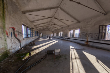 industrial archeology abandoned factories in abandonment modena italy - obrazy, fototapety, plakaty