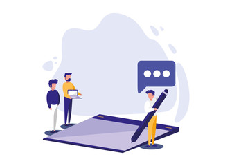 Men with digital tablet vector design