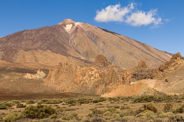 landscape view of vulcano Teide on island Tenerife