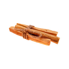 Palo-Santo wood sticks bundled with a hemp rope, 