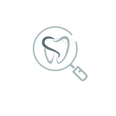 dental icon logo on round searc icon