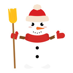 Isolated snowman cartoon