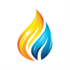 modern flame water drop vector logo template