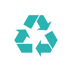 Recycle icon vector. Style is flat symbol. Recycling symbol illustration isolated on the white background