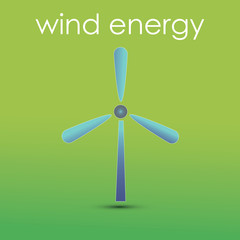 Ecology logo, green logo with solar energy, wind energy icon. Eco logo for info graphics. Ecology concept. Objects isolated on a white background. Flat vector illustration.