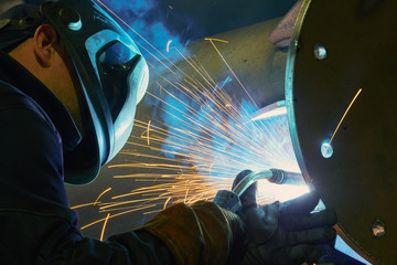 industrial arc welding work with sparks