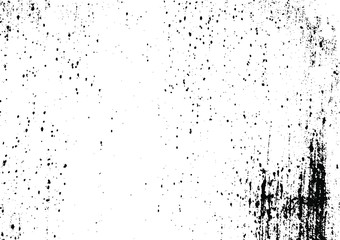 Abstract vector noise. Small particles of debris and dust. Distressed uneven background. Grunge texture overlay with fine grains isolated on white background. Vector illustration. EPS10.