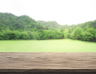 Table Top And Blur Nature For Background