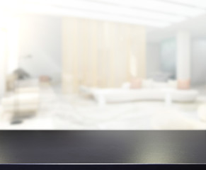 Table Top And Blur Office Of  Background