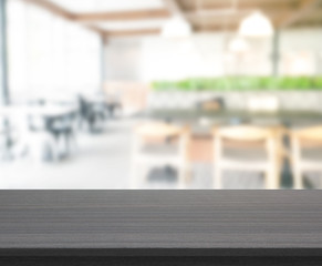 Table Top And Blur Restaurant Of Background