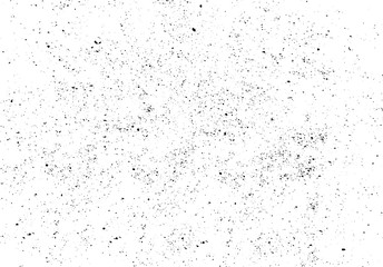 Abstract vector noise. Small particles of debris and dust. Distressed uneven background. Grunge texture overlay with fine grains isolated on white background. Vector illustration. EPS10.