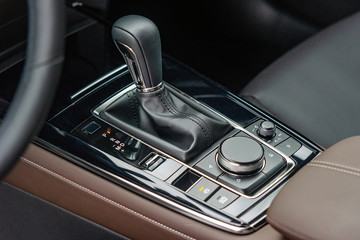 Gear shift in a new modern car