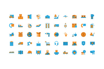 Isolated delivery icon set vector design
