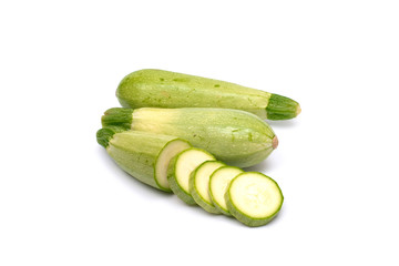 Zucchini isolated on white background. Fresh vegetable marrow isolated on white background