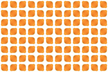 Watercolor seamless geometric pattern design illustration. Background texture. In orange, white colors.