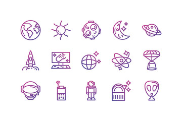 Isolated space icon set vector design