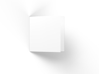 Brochure in square format folded to two - mockup. 3d illustration