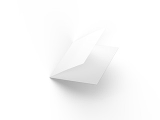 Brochure in square format folded to two - mockup. 3d illustration