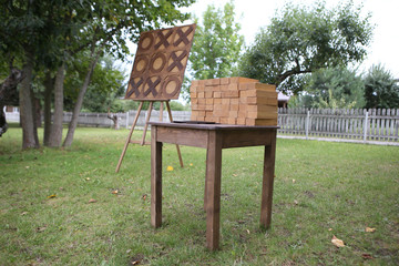 board games outside garden tic tac toe