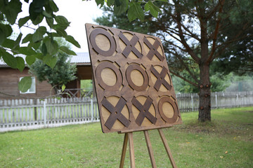 board games outside garden tic tac toe