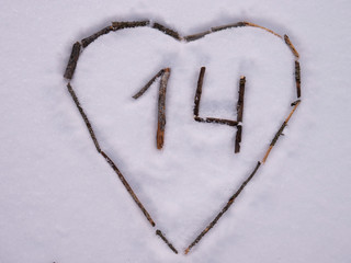 heart in the snow for valentines day