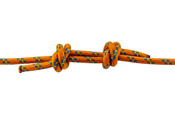 double fisherman's  knot orange rope example with transparent background