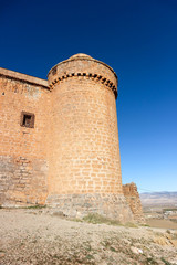 Fototapeta na wymiar corner tower of medieval spanish castle La Calahorra, Granada, Andalucia, Spain