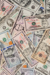 The texture of all US banknotes of five, ten, twenty, fifty and one hundred.