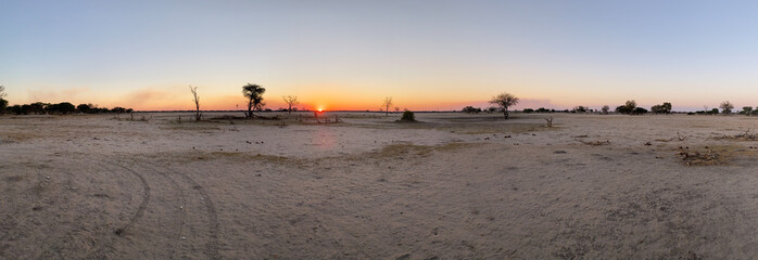 Sonnenuntergang im Hwange NP