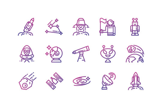 Isolated space icon set vector design