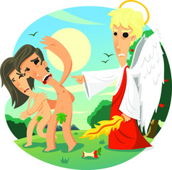 Obraz na płótnie Canvas Adam and eve expelled from paradise
