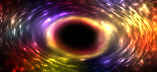 A black hole in a colorful galaxy