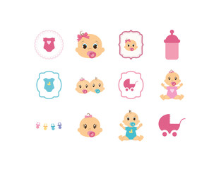 Naklejka premium Isolated baby icon set vector design