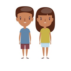 Boy and girl - characters. Vector flat design illustration.