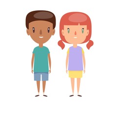 Obraz na płótnie Canvas Boy and girl - characters. Vector flat design illustration.