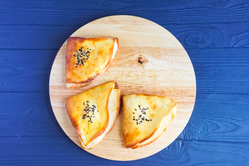 Delicious appetizing sandwich, fast food.