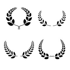 Laurel Wreath symbol collection. Vector design elements.