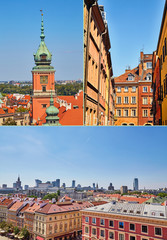 Obraz premium Cover for an article about traveling around Warsaw, Poland.