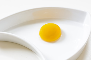 egg yolk on white plate