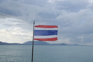 Thai flag blowing in the wind