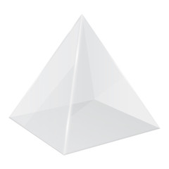 Transparent pyramid. 3d geometric shape