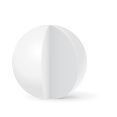 Sphere with cut out piece. White template