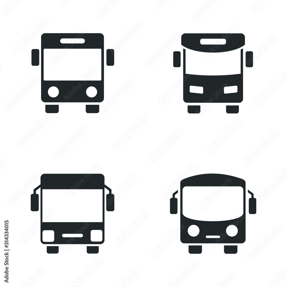 Poster bus icon template color editable. bus transportation symbol vector sign isolated on white background
