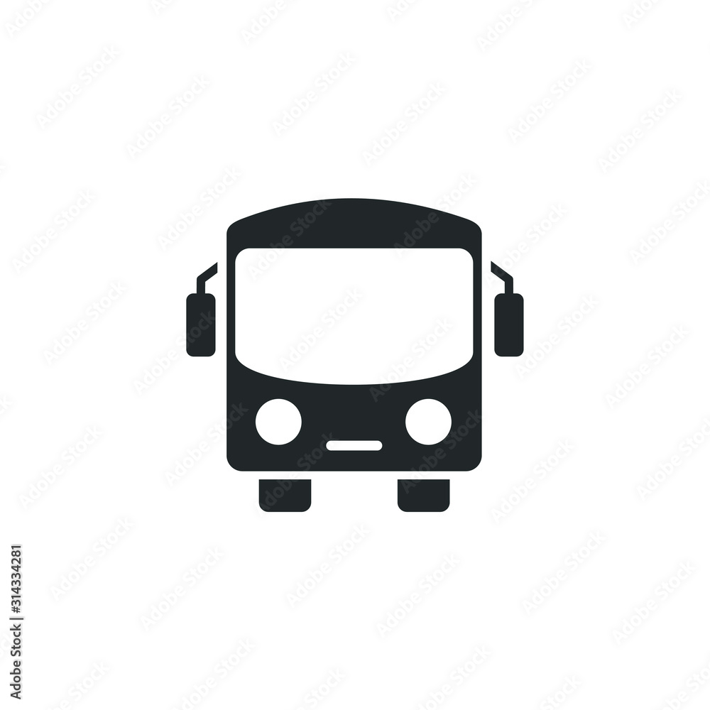 Poster bus icon template color editable. bus transportation symbol vector sign isolated on white background