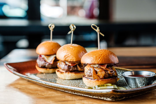 Beef sliders on a plate