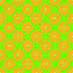 Seamless pattern on the green background
