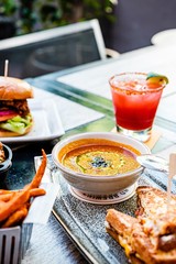 Food on a table in restaurant
