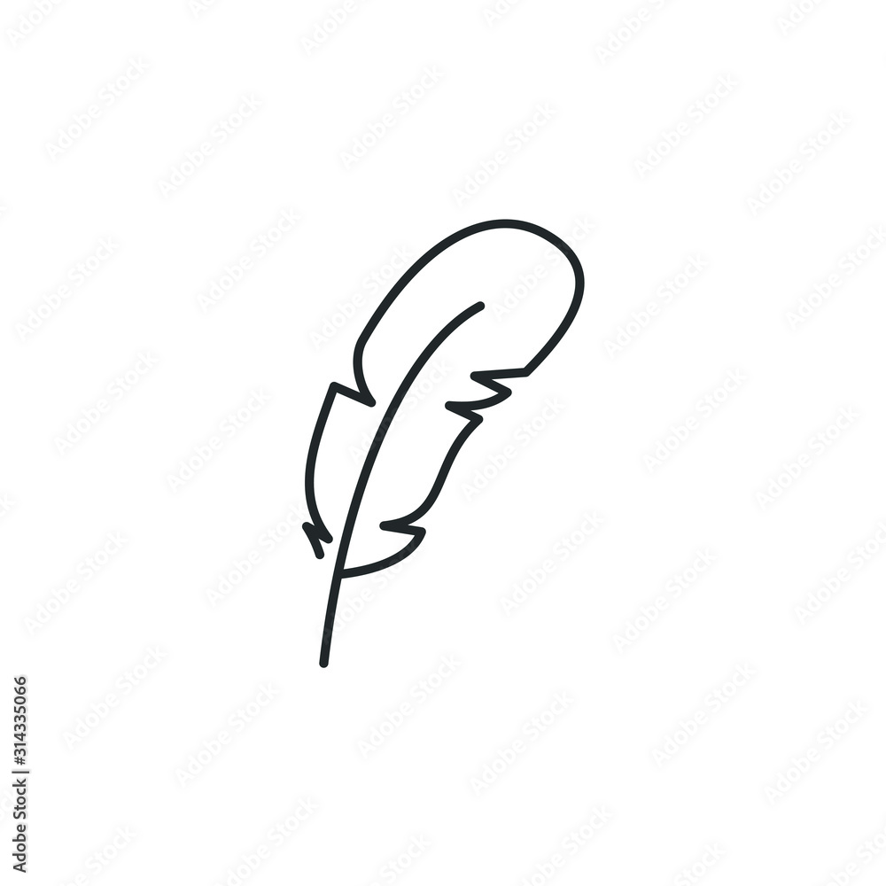 Poster Feather, Pen icon template color editable. Feather symbol vector sign isolated on white background illustration for graphic and web design.