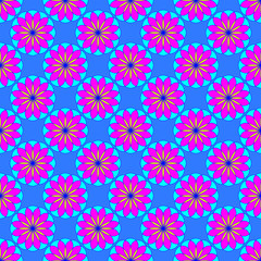 Seamless pattern on the blue background