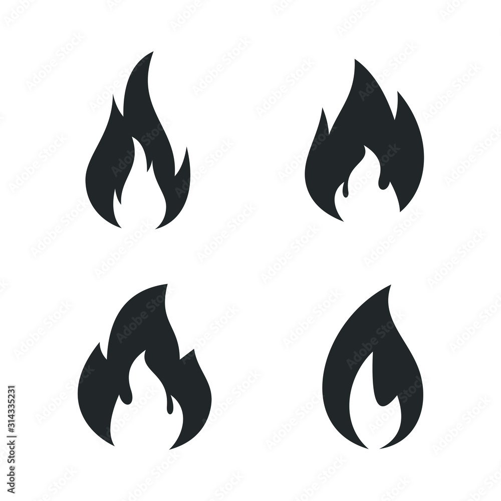 Aufkleber fire flames icon template color editable. fire flames symbol vector sign isolated on white backgroun